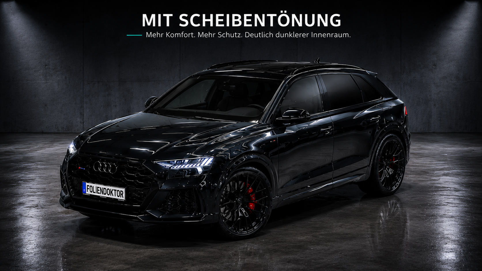 Auto mit Scheibentönung in Koblenz als Vorher Nachher Vergleich